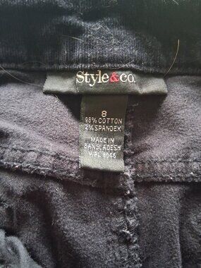 Style and Co. Black slim leg cords